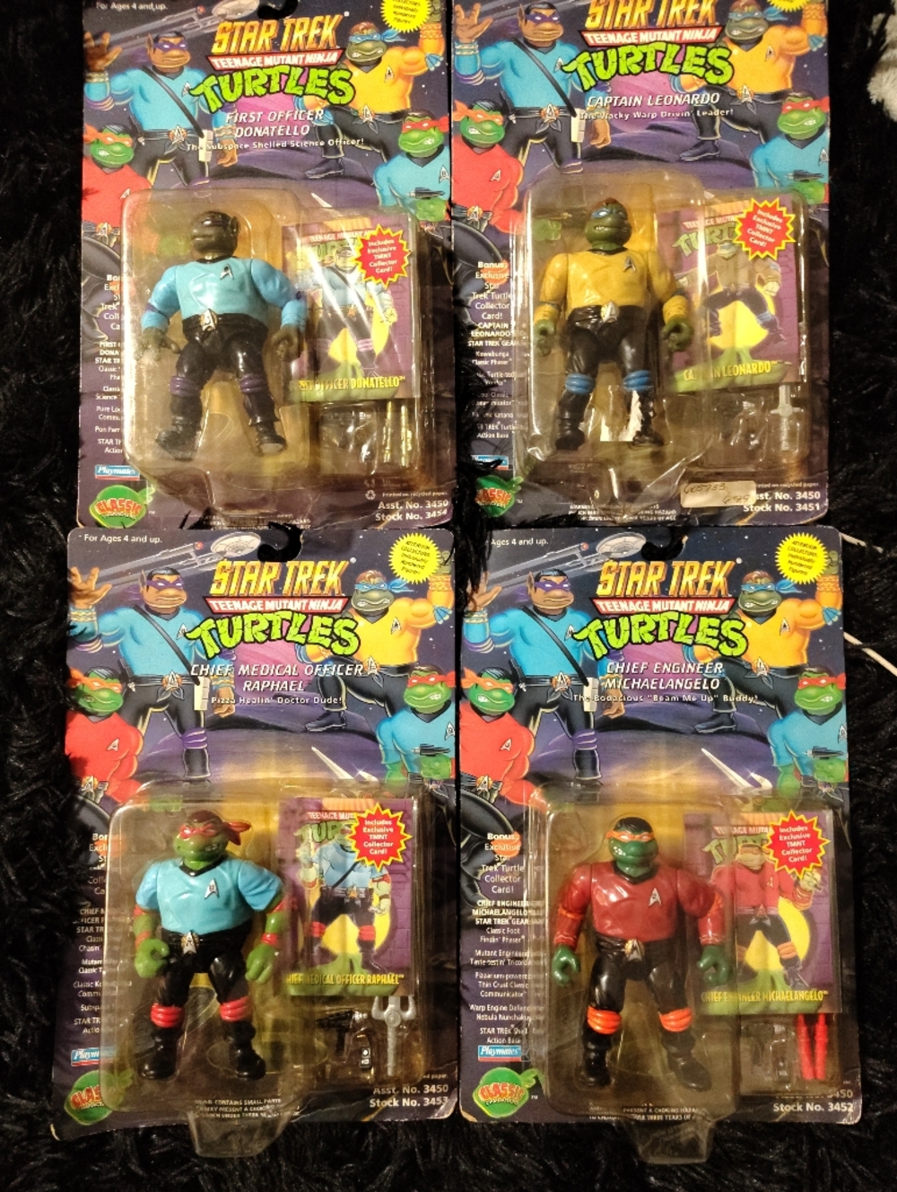 Teenage Mutant Ninja Turtles X Star Trek Collectible RARE set Of All Four!!